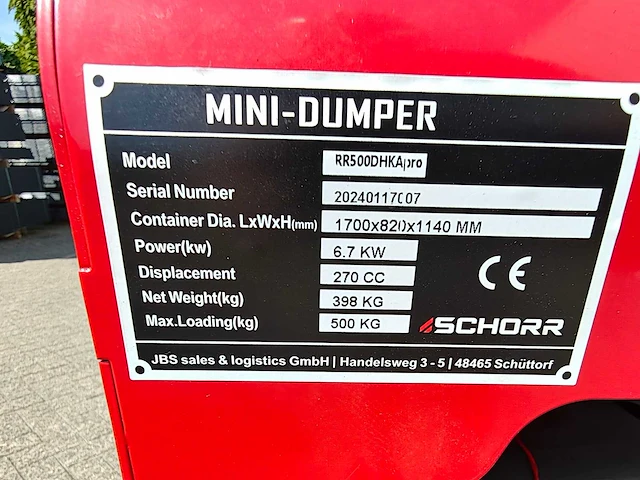 Schorr - 2024 - rr500dhkapro - mini dumper - afbeelding 19 van  20