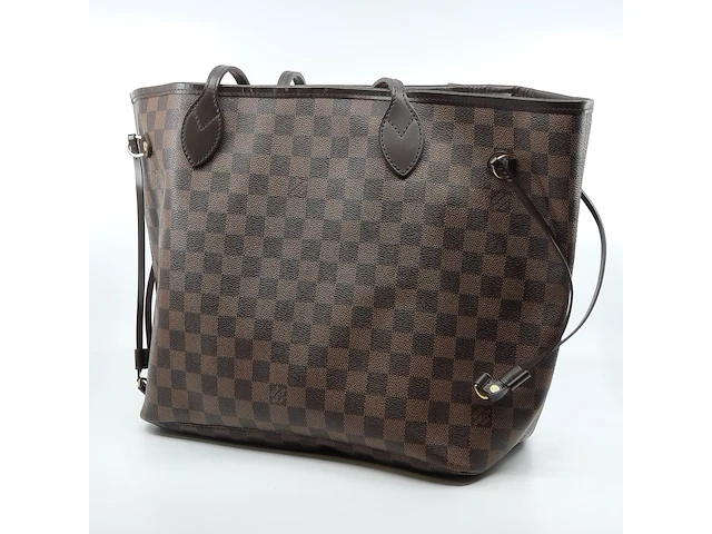 Schoudertas met portemonnee, louis vuitton, neverfull mm ebene - afbeelding 1 van  12