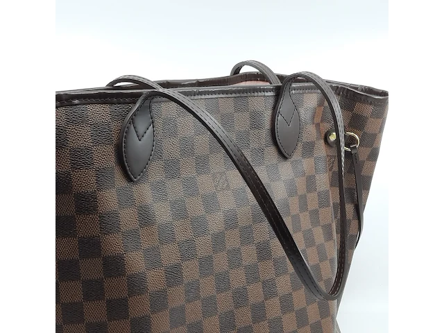 Schoudertas met portemonnee, louis vuitton, neverfull mm ebene - afbeelding 9 van  12