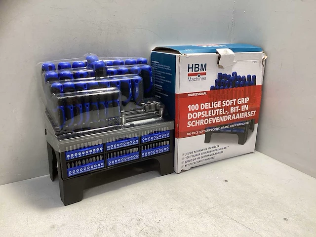 Schroevendraaierset - dopsleutel- bitset - 100-delig - soft grip - afbeelding 2 van  6