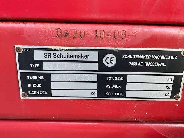 Schuitemaker amigo 40 s blokkendoseerwagen - afbeelding 4 van  12
