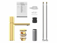 Schütte 33617 new york wastafelarmatuur, goud met afvoergarnituur, mengkraan met pop-up ventiel - afbeelding 3 van  4