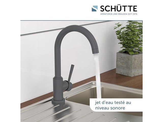 Schütte keukenkraan cornwall 360 graden draaibare waterkraan keuken mengkraan voor de gootsteen met eengreepsmengkraan antraciet mat - afbeelding 3 van  5