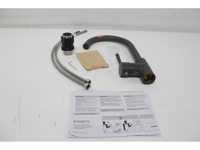 Schütte keukenkraan cornwall 360 graden draaibare waterkraan keuken mengkraan voor de gootsteen met eengreepsmengkraan antraciet mat - afbeelding 4 van  5