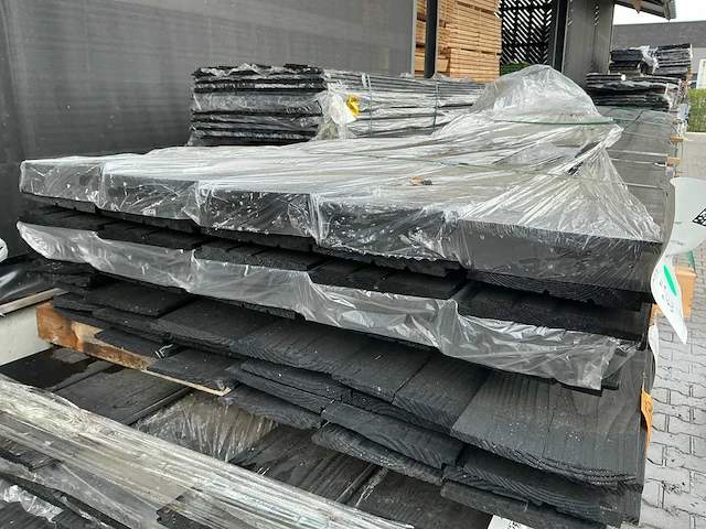 Schuttingplanken zwart gesoten 16x195mm, lengte 400cm (35x) - afbeelding 3 van  3