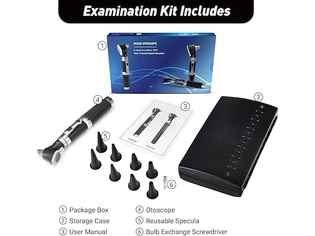 Scian ear scope-otoscoop met led licht - 3x vergroting diagnostische mini-oor-otoscoop - afbeelding 3 van  3