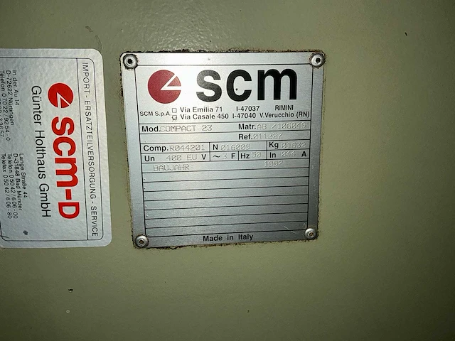 Scm - 1997 - compact 23 - vierzijdige profileer- en schaafmachine - afbeelding 14 van  23