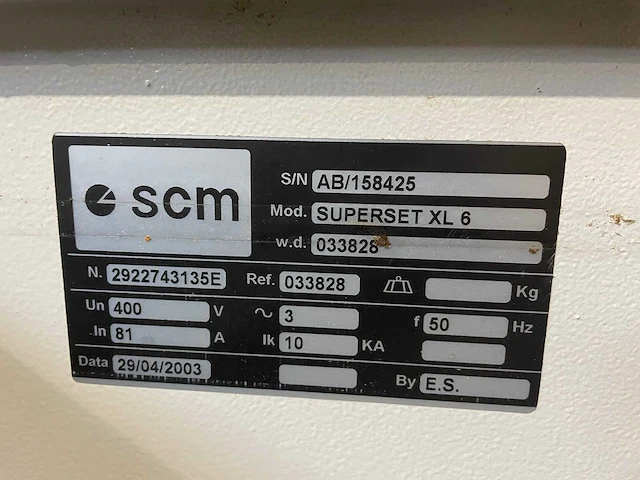 Scm - 2003 - superset xl 6 - vierzijdige profileer- en schaafmachine - afbeelding 7 van  18