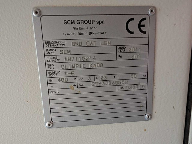 Scm - 2011 - olimpic k400 t-e - kantaanlijmmachine - afbeelding 8 van  16
