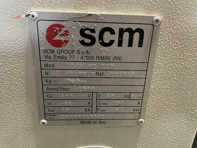 Scm - sandya 10 s m2 110 - breedbandschuurmachine - 1999 - afbeelding 3 van  15