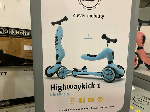 Scoot&ride highwaykick 1 blueberry - afbeelding 3 van  3