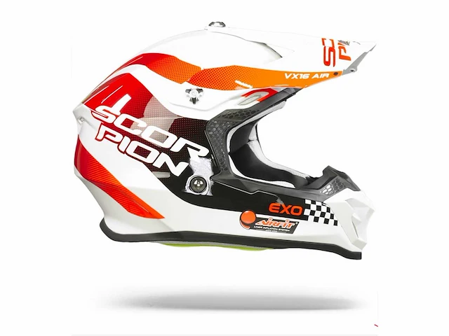 Scorpion vx-16 evo air soul white-red motorhelm (11x) - afbeelding 6 van  6