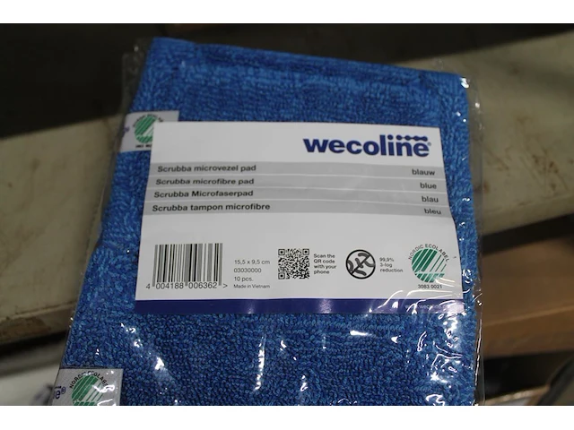 Scrubba microvezel pad blauw wecoline met afmeting 15,5 x 9,5 cm. 50 stuks. - afbeelding 2 van  2
