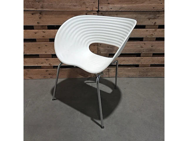 Sculpturale stoel vitra., tom vac, wit | chroom, design ron arad - afbeelding 1 van  7