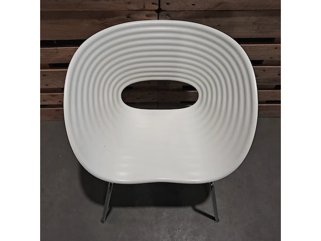 Sculpturale stoel vitra., tom vac, wit | chroom, design ron arad - afbeelding 5 van  7