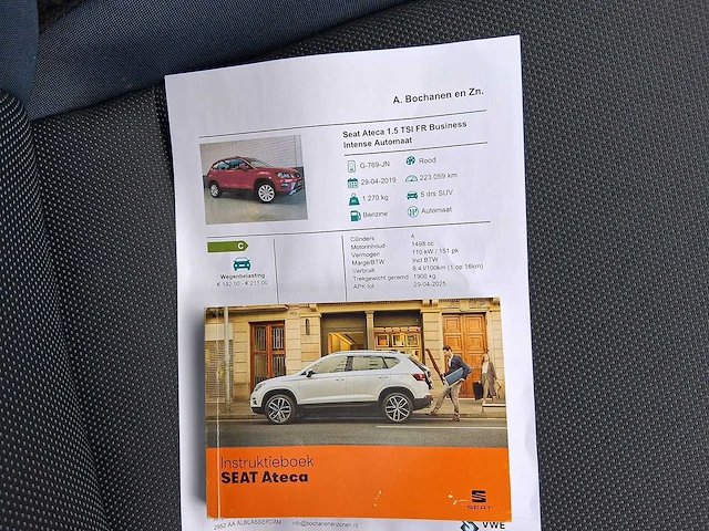 Seat ateca 1.5 tsi fr business intense car 2019 | g-769-jn i - afbeelding 25 van  31