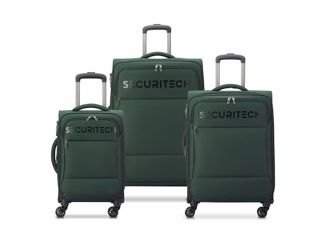Securitech by delsey paris kofferset vanguard 3 delig handbagage 35l + ruimbagage 71l en 106l groen - afbeelding 1 van  1
