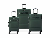 Securitech by delsey paris kofferset vanguard 3 delig handbagage 35l + ruimbagage 71l en 106l groen - afbeelding 1 van  1
