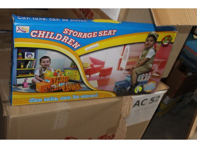 Seelgoed opberg zitbankje bus geel 1x - afbeelding 2 van  3