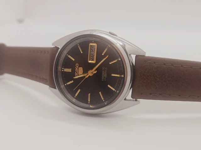 Seiko 5 day date mod automatisch herenhorloge - afbeelding 5 van  8