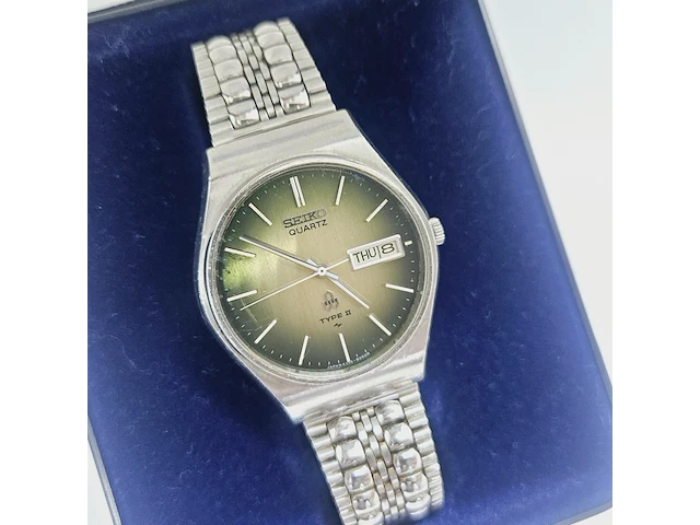 Seiko day/date type ii - green sunburst - 4336-8040 - afbeelding 4 van  11