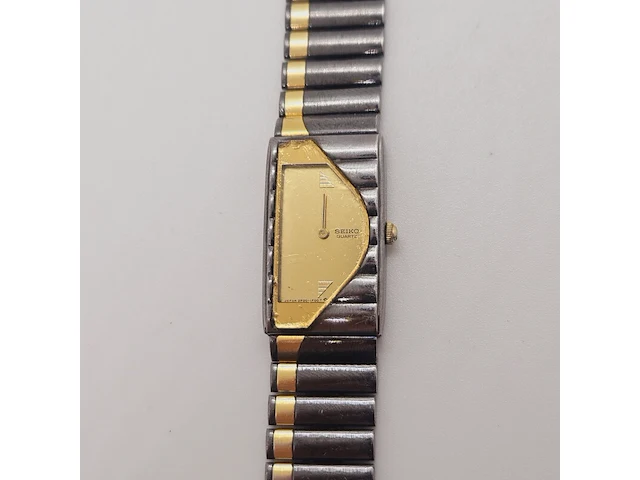 Seiko half moon two tone tank horloge - collector's item - afbeelding 1 van  7