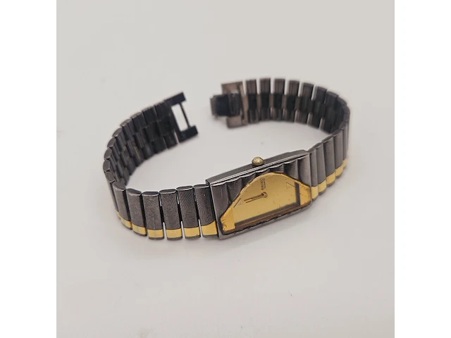 Seiko half moon two tone tank horloge - collector's item - afbeelding 6 van  7