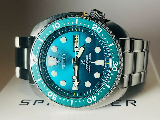 Seiko prospex sbdy039 emerald turtle 200m diver automatisch herenhorloge - afbeelding 1 van  13
