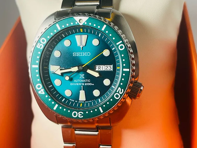 Seiko prospex sbdy039 emerald turtle 200m diver automatisch herenhorloge - afbeelding 6 van  13