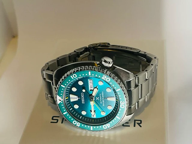 Seiko prospex sbdy039 emerald turtle 200m diver automatisch herenhorloge - afbeelding 12 van  13