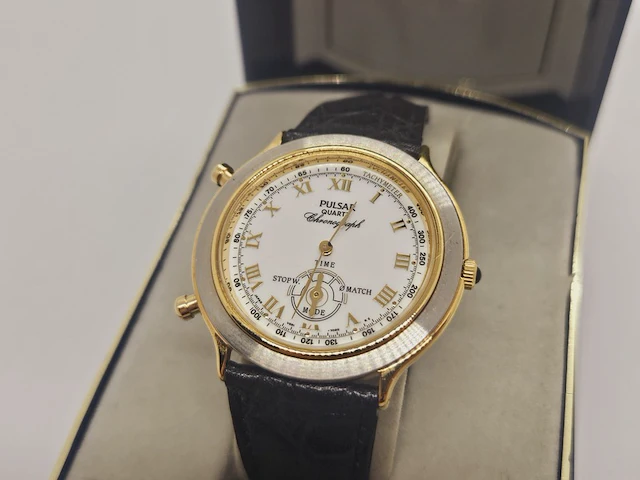 Seiko /pulsar bullhead chronograaf - nieuw juweliershorloge - afbeelding 7 van  14