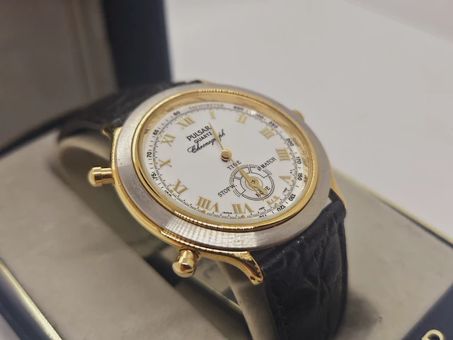 Seiko /pulsar bullhead chronograaf - nieuw juweliershorloge - afbeelding 8 van  14