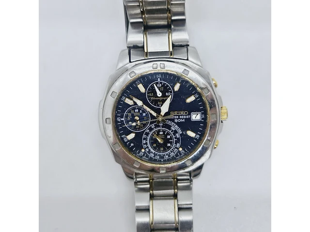 Seiko v657-9020 two tone chronograph herenhorloge - afbeelding 1 van  7