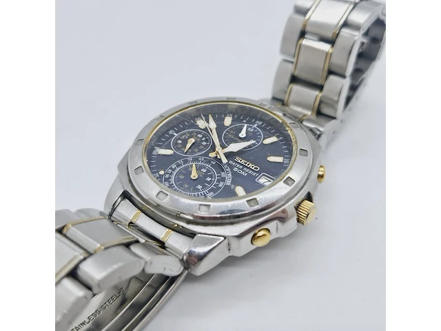 Seiko v657-9020 two tone chronograph herenhorloge - afbeelding 2 van  7