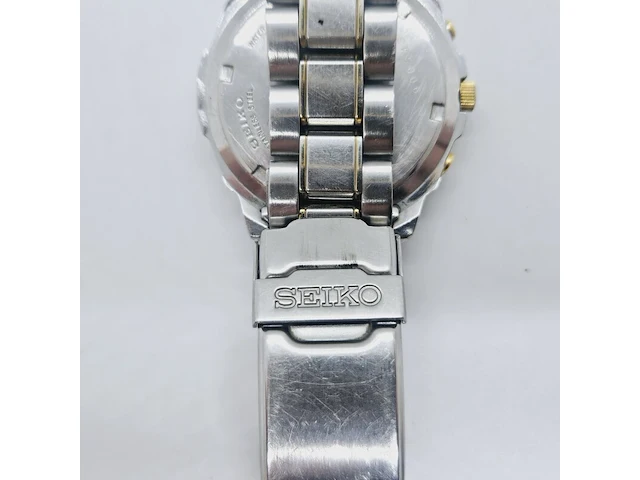 Seiko v657-9020 two tone chronograph herenhorloge - afbeelding 6 van  7