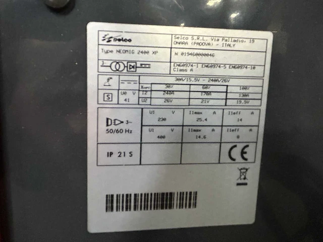 Selco - neomig 2400 xp - mig lasapparaat - afbeelding 4 van  7
