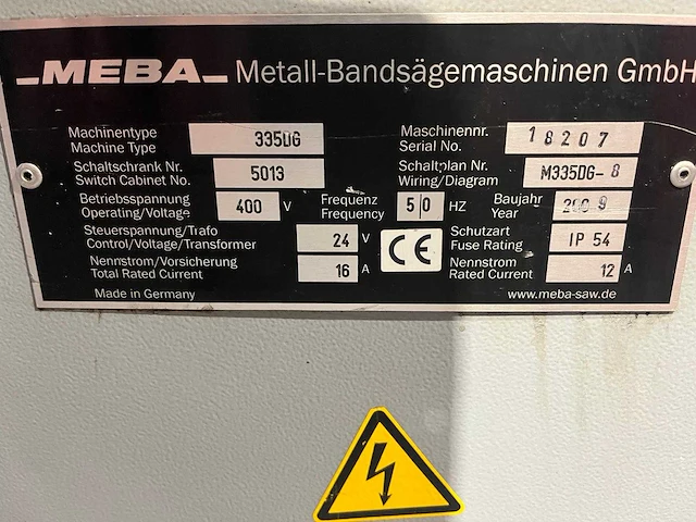 Semi automat bandsaw meba eco 335 dg new 2009 - afbeelding 2 van  4