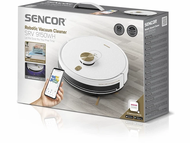 Sencor robotstofzuiger met uvc-desinfectielamp wifi met app lasernavigatie obstakeldetectie wit - afbeelding 3 van  5