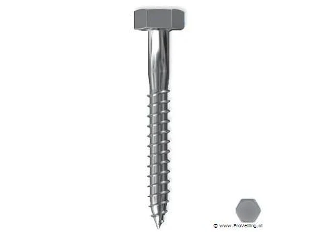Sencys houtdraadbout gegalvaniseerd staal m10 120mm 4 stuks - afbeelding 1 van  1