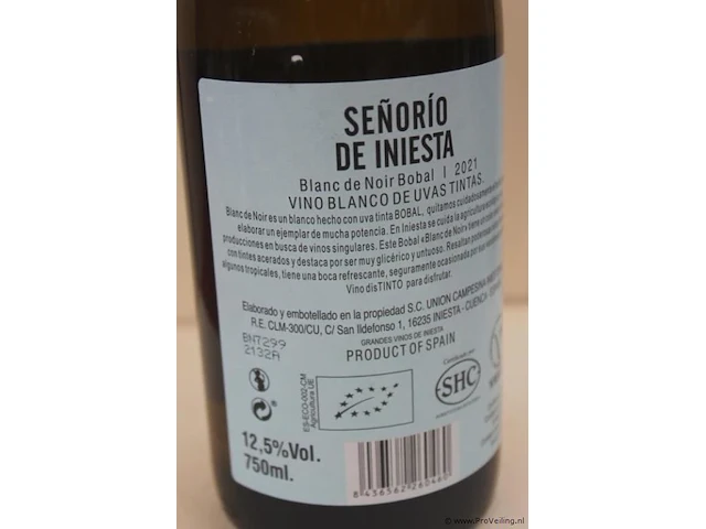 Senorio de iniesta witte wijn - 75 cl - winkelverkoopprijs € 8.45 - afbeelding 3 van  3