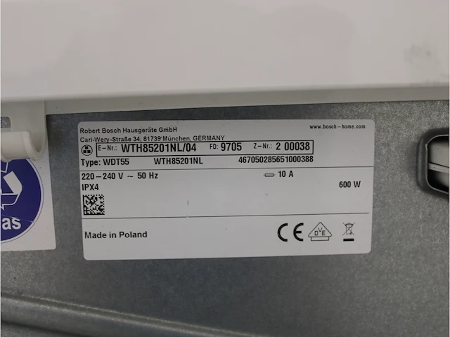 Serie|4 varioperfect ecosilence drive wasmachine & bosch serie|4 droger - afbeelding 8 van  8