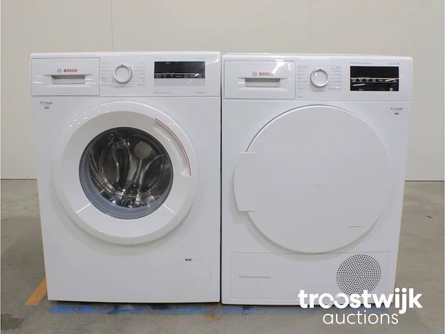 Serie|4 varioperfect ecosilence drive wasmachine & bosch serie|6 selfcleaning condenser droger - afbeelding 1 van  8