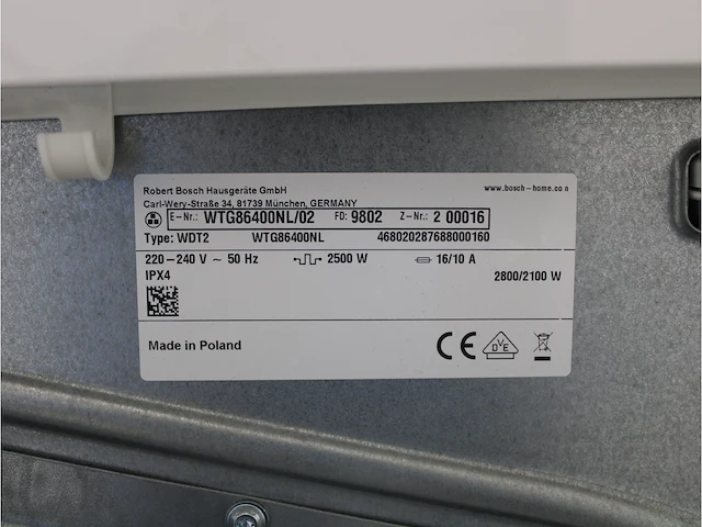 Serie|6 ecosilence drive wasmachine & bosch serie|6 droger - afbeelding 8 van  8