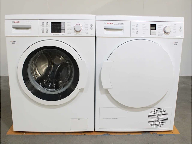 Serie|6 varioperfect ecosilence drive wasmachine & bosch avantixx 7 selfcleaning condenser activeair technology droger - afbeelding 1 van  8