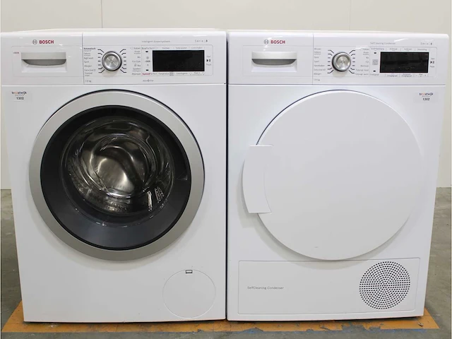 Serie|8 i-dos wasmachine & bosch serie|8 selfcleaning condenser droger - afbeelding 1 van  8