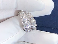 Serpenti viper ring 18 karat white gold full pave diamond , bvlgari , 2018 - afbeelding 3 van  9