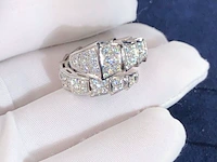 Serpenti viper ring 18 karat white gold full pave diamond , bvlgari , 2018 - afbeelding 5 van  9