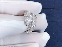 Serpenti viper ring 18 karat white gold full pave diamond , bvlgari , 2018 - afbeelding 6 van  9