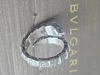 Serpenti viper ring 18 karat white gold full pave diamond , bvlgari , 2018 - afbeelding 8 van  9
