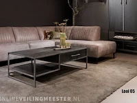 Set 6 stuks dark oak collectie oa tv-meubel, dressoir, hoog en laag rek, salontafel en hoog cabinet, zwart - afbeelding 5 van  6